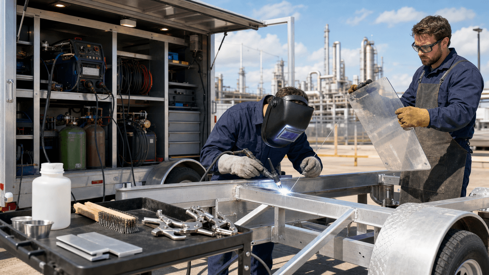 Mobile Aluminum Welding in Houston: MIG/TIG Repairs, Prep, and Wind Control